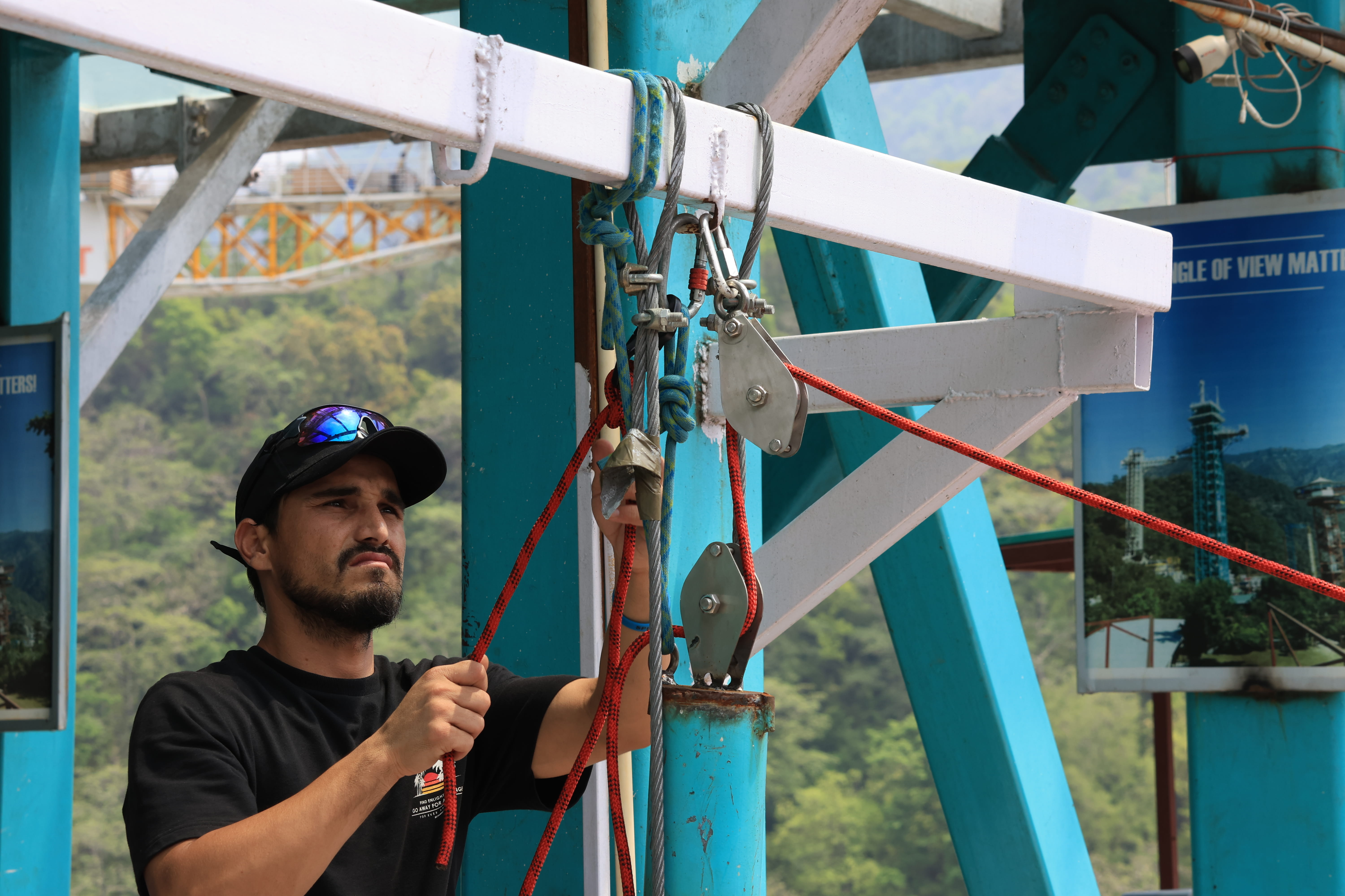 Certified bungy safety equipment at Splash Bungy